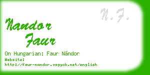 nandor faur business card
