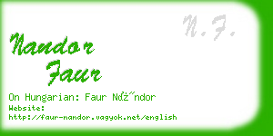 nandor faur business card